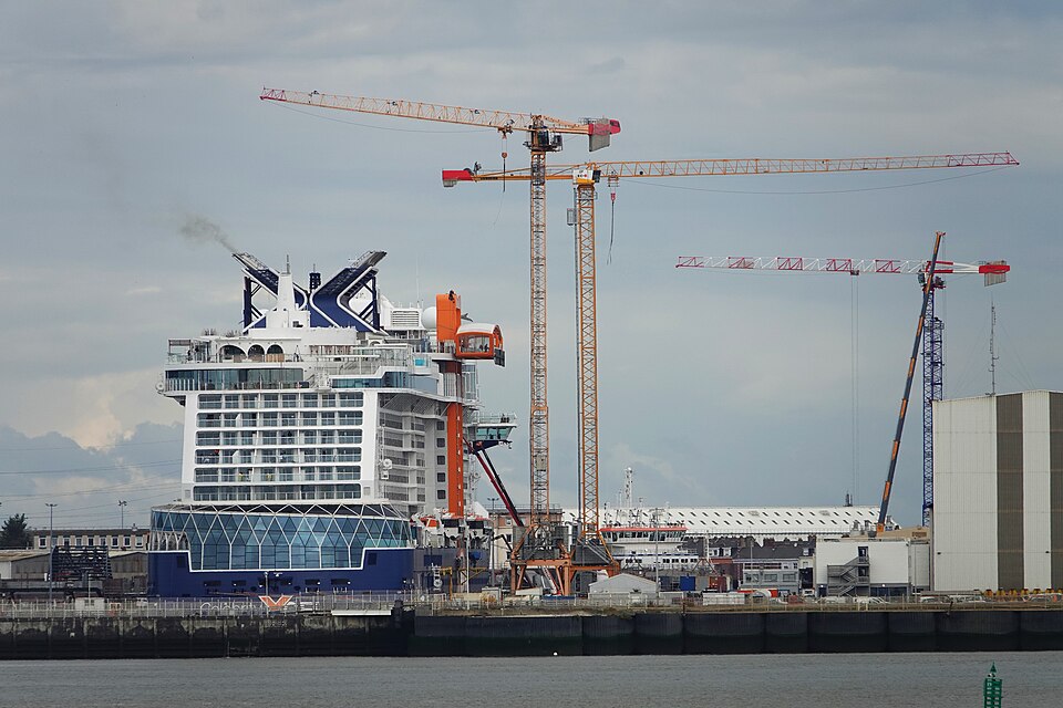 Ships under construction at Chantiers de l'Atlantique shipyard,2025